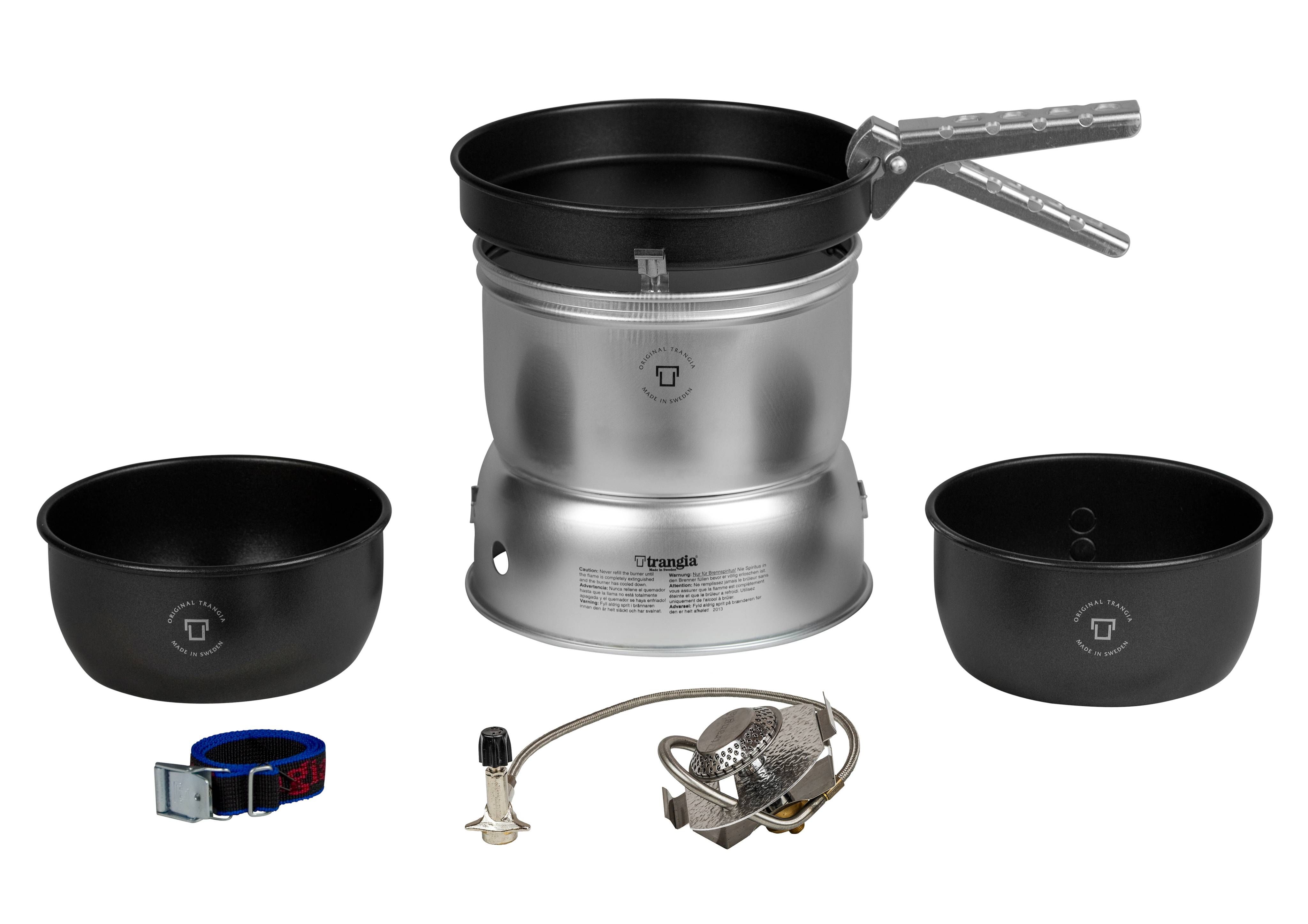 Trangia Camping Cooking Set Ultralight Aluminium Gas Cooker with Non Stick Pan - Image 6