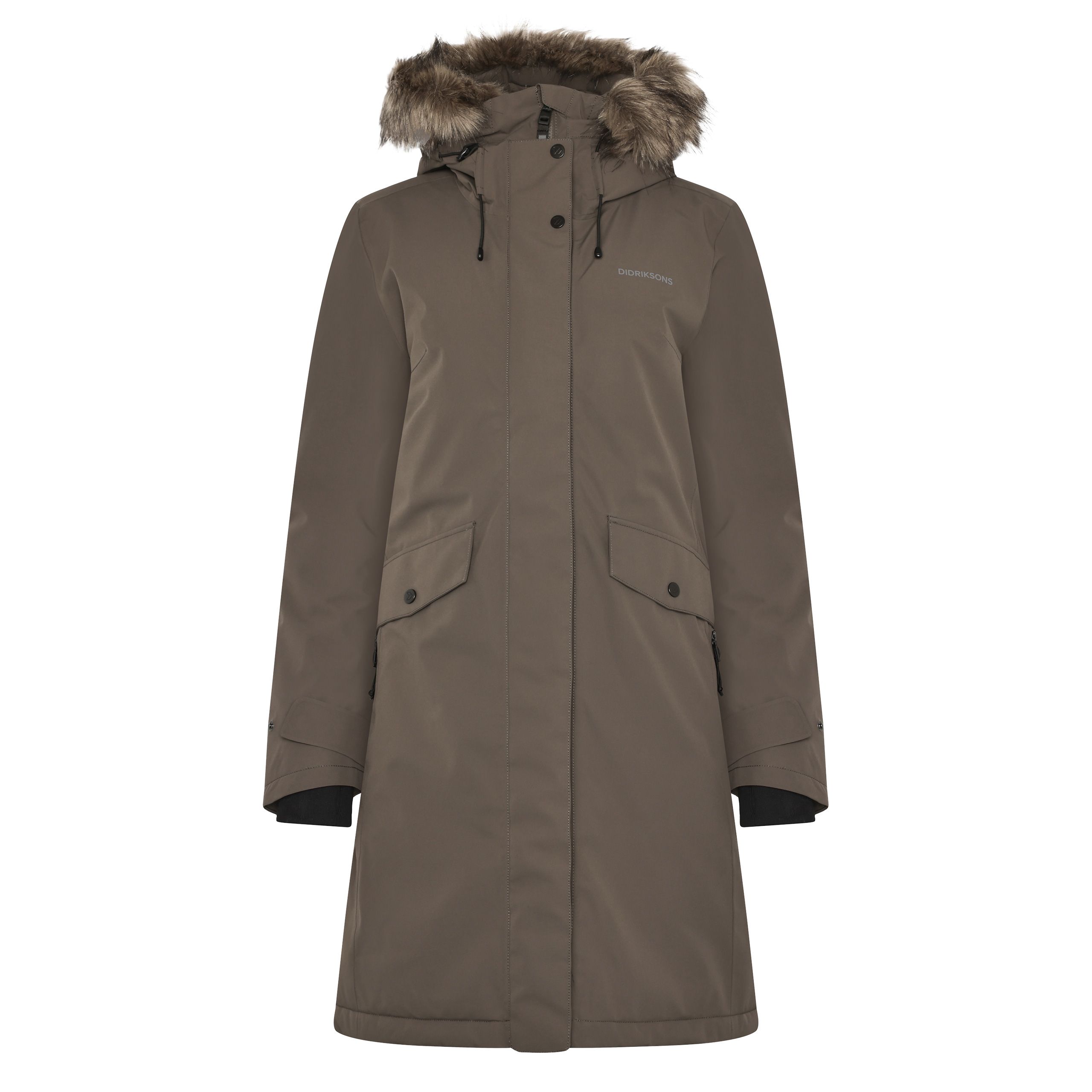 Didriksons Women's Erika Parka Jacket - Brown - Size 16
