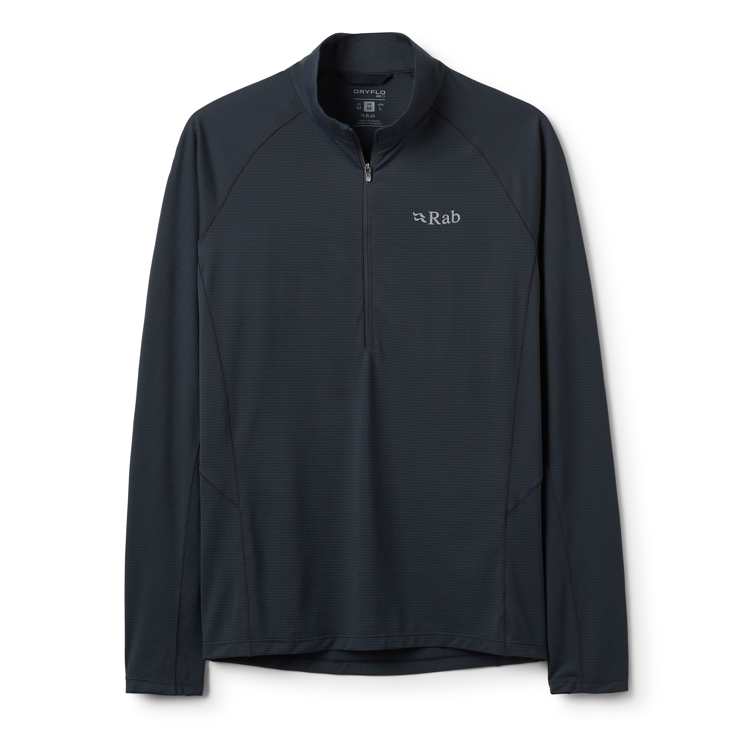 Rab Men's Black Sonic Long Sleeve Zip Top