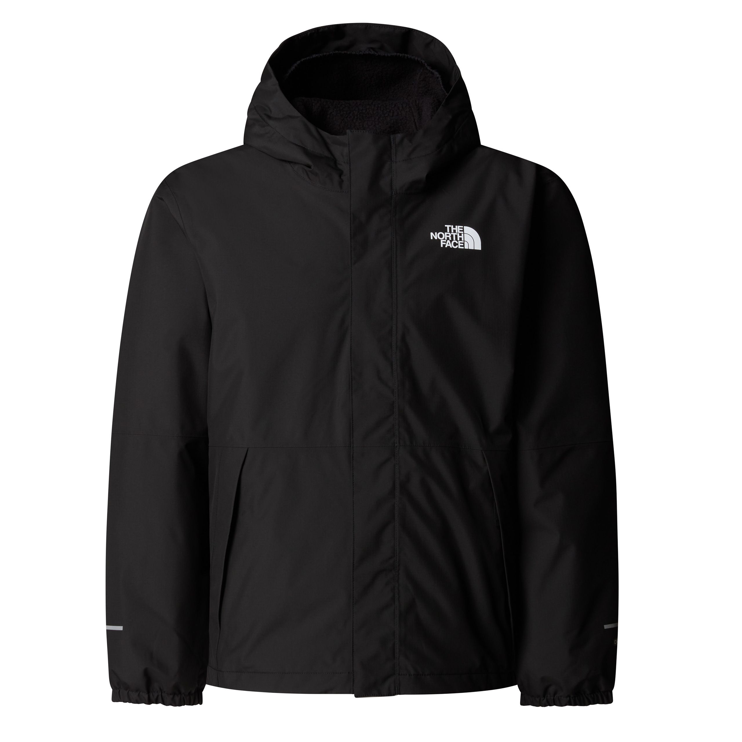 The North Face Boys Warm Antora Hooded Padded Rain Jacket, Black, Size S - Image 3