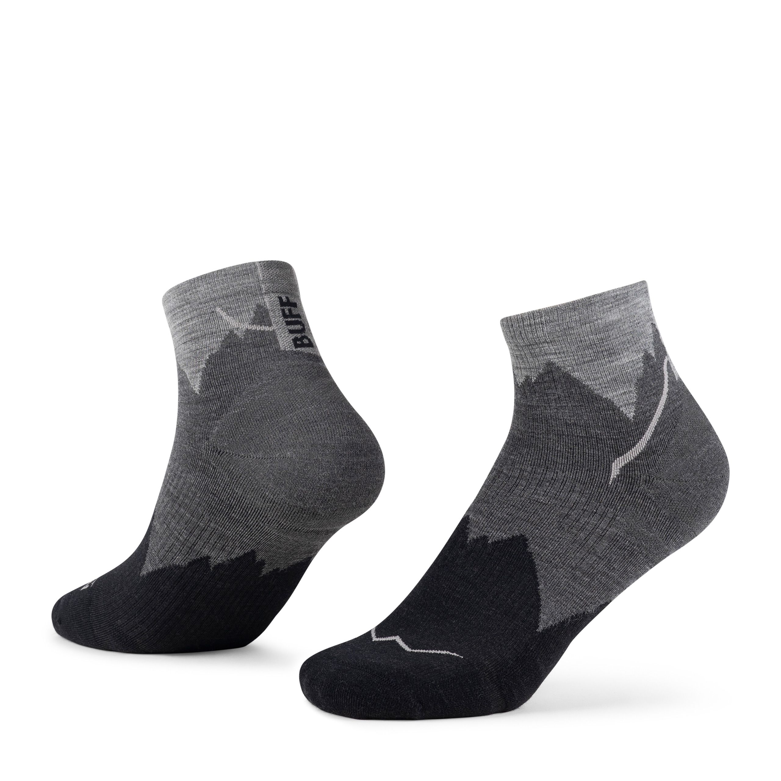 Buff Unisex Black Adults Lw Merino Wool Quarter Socks