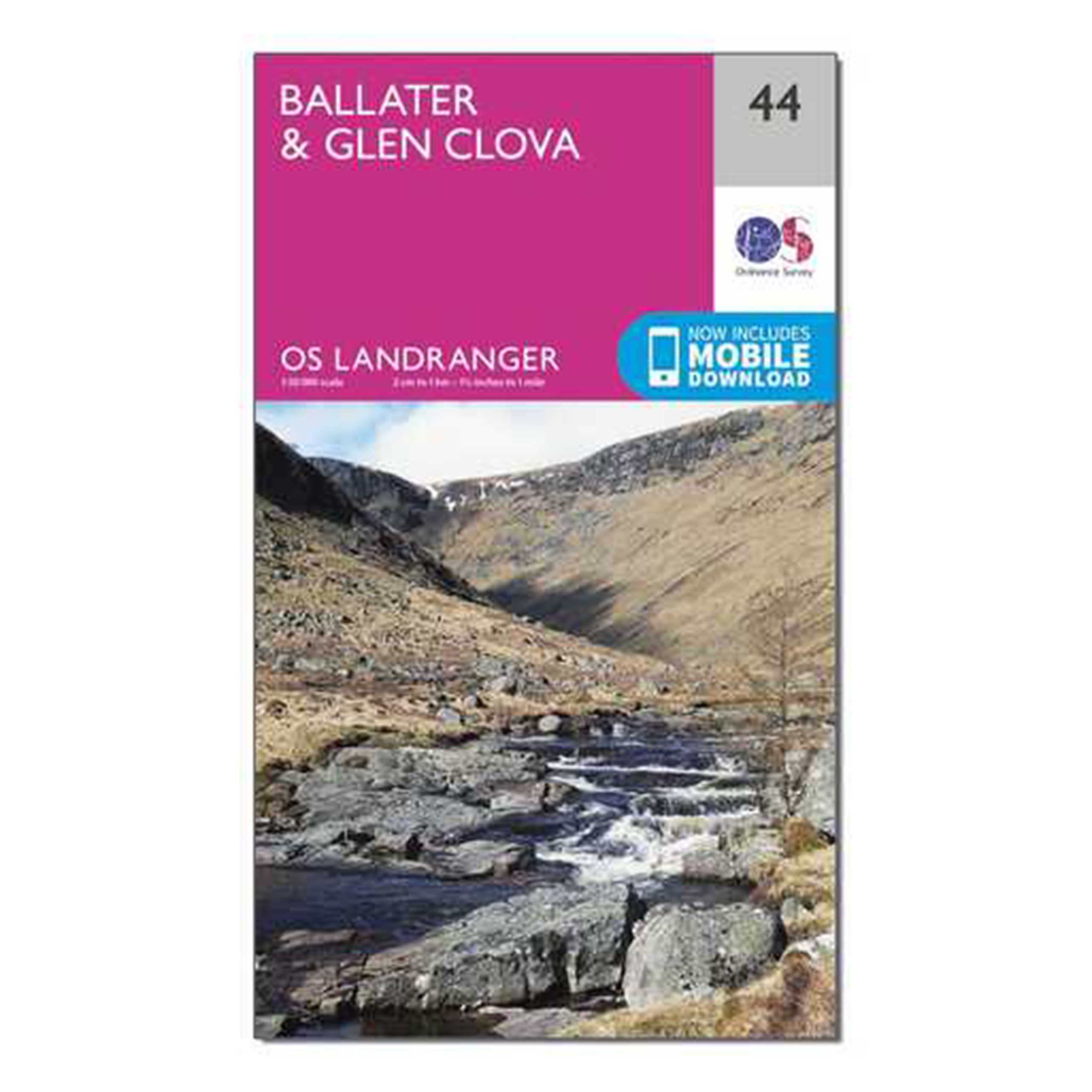 Ordnance Survey Unisex Assorted Landranger 44 Map Of Ballater & Glen Clova