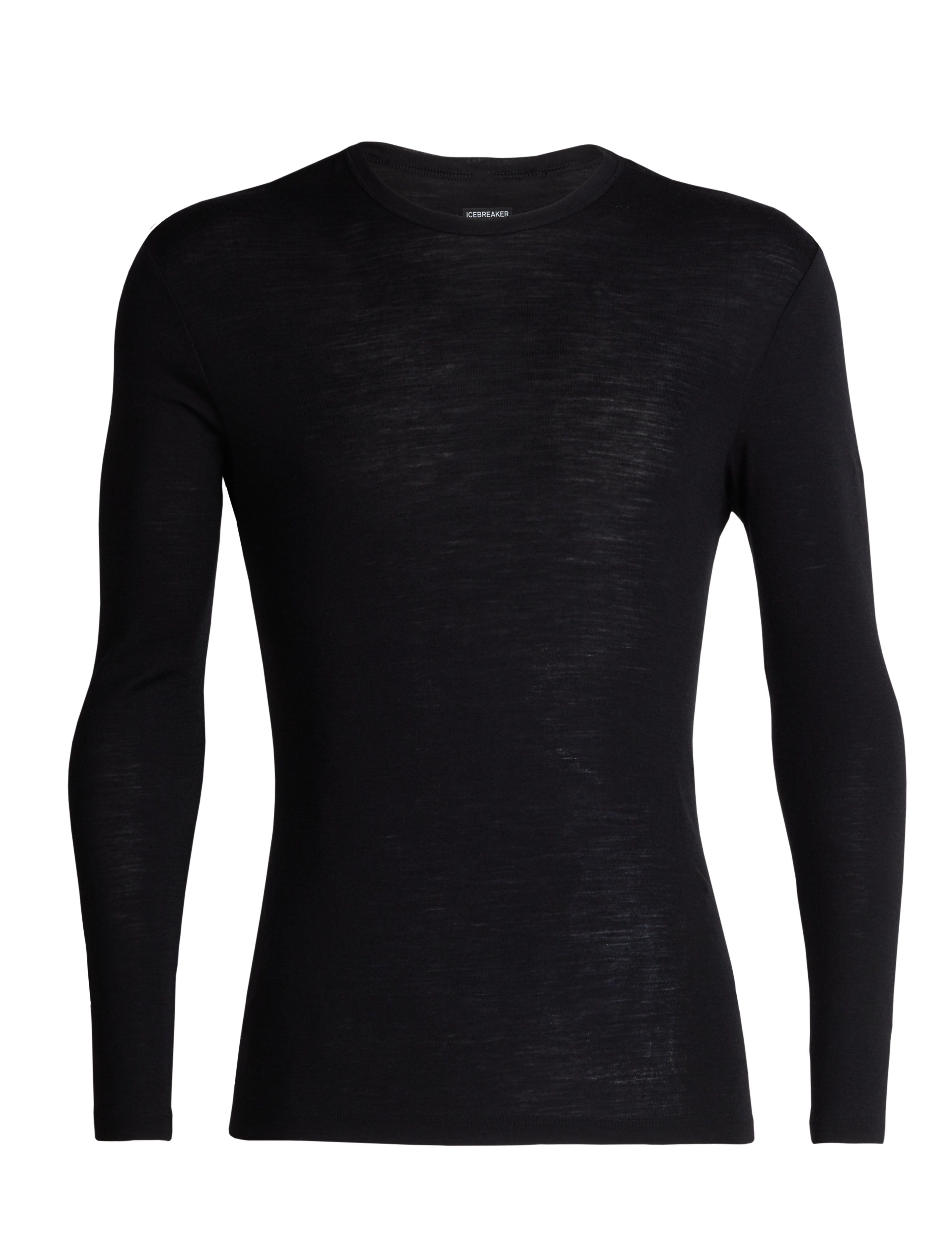 Icebreaker Men's Black 175 Everyday Ls Crewe Base Layer Top