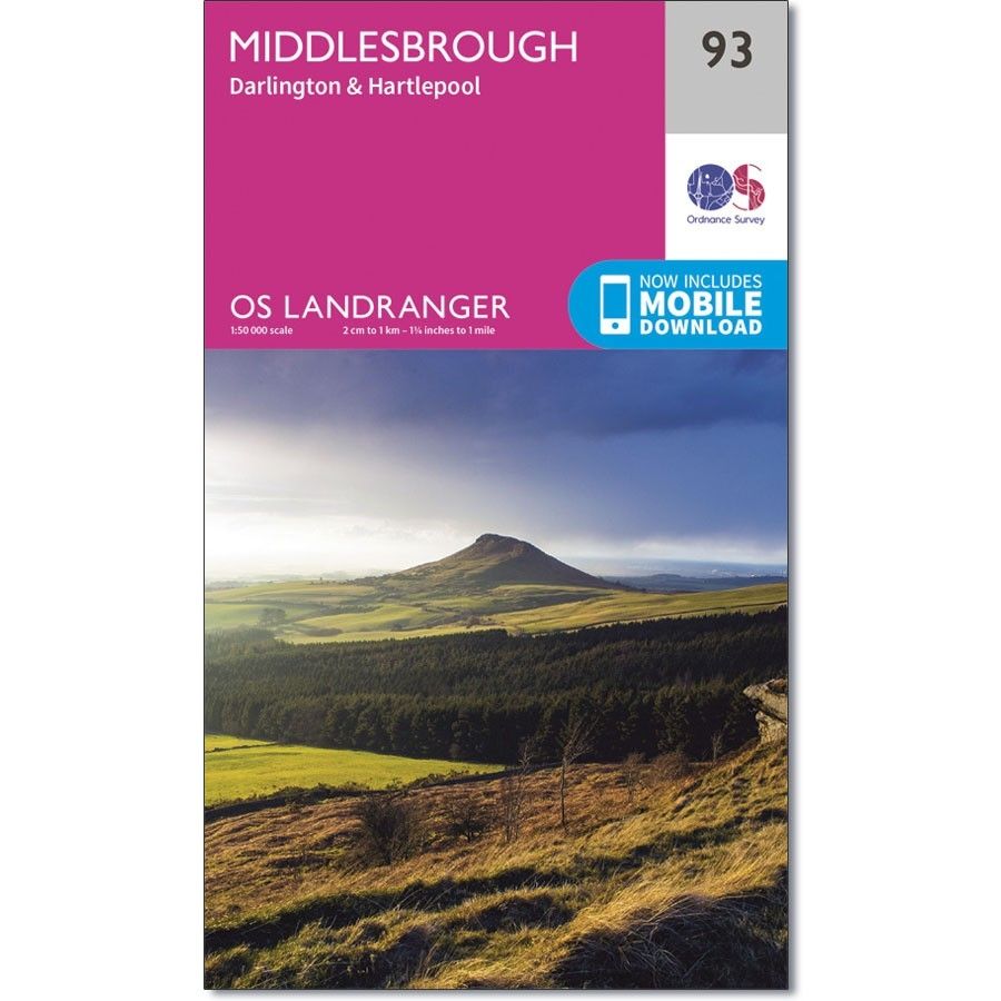 Ordnance Survey Unisex Assorted Landranger 93 Map Of Middlesbrough Darlington & Hartlepool