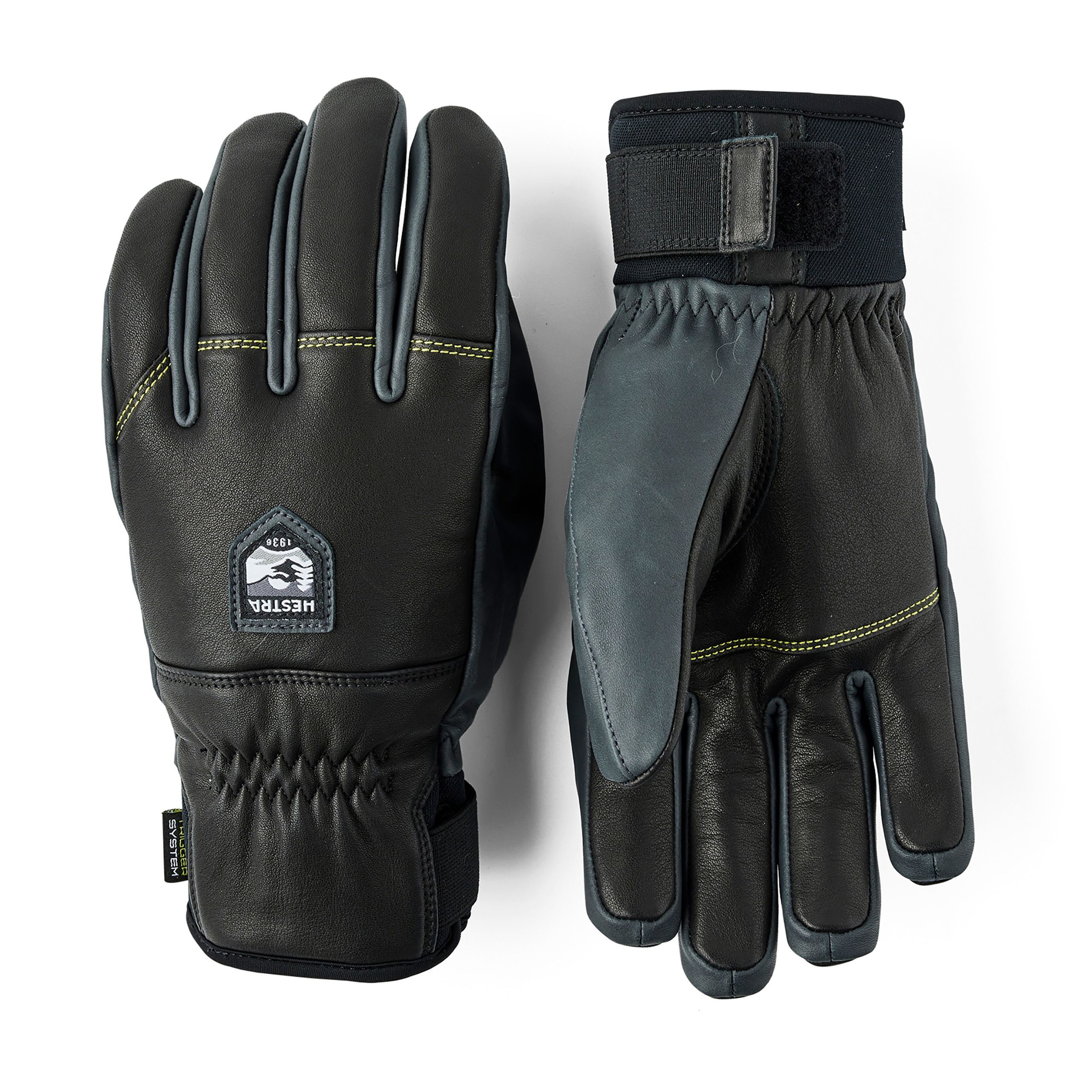 Hestra Men's Black Omni Trigger 5 Finger Ski Gloves