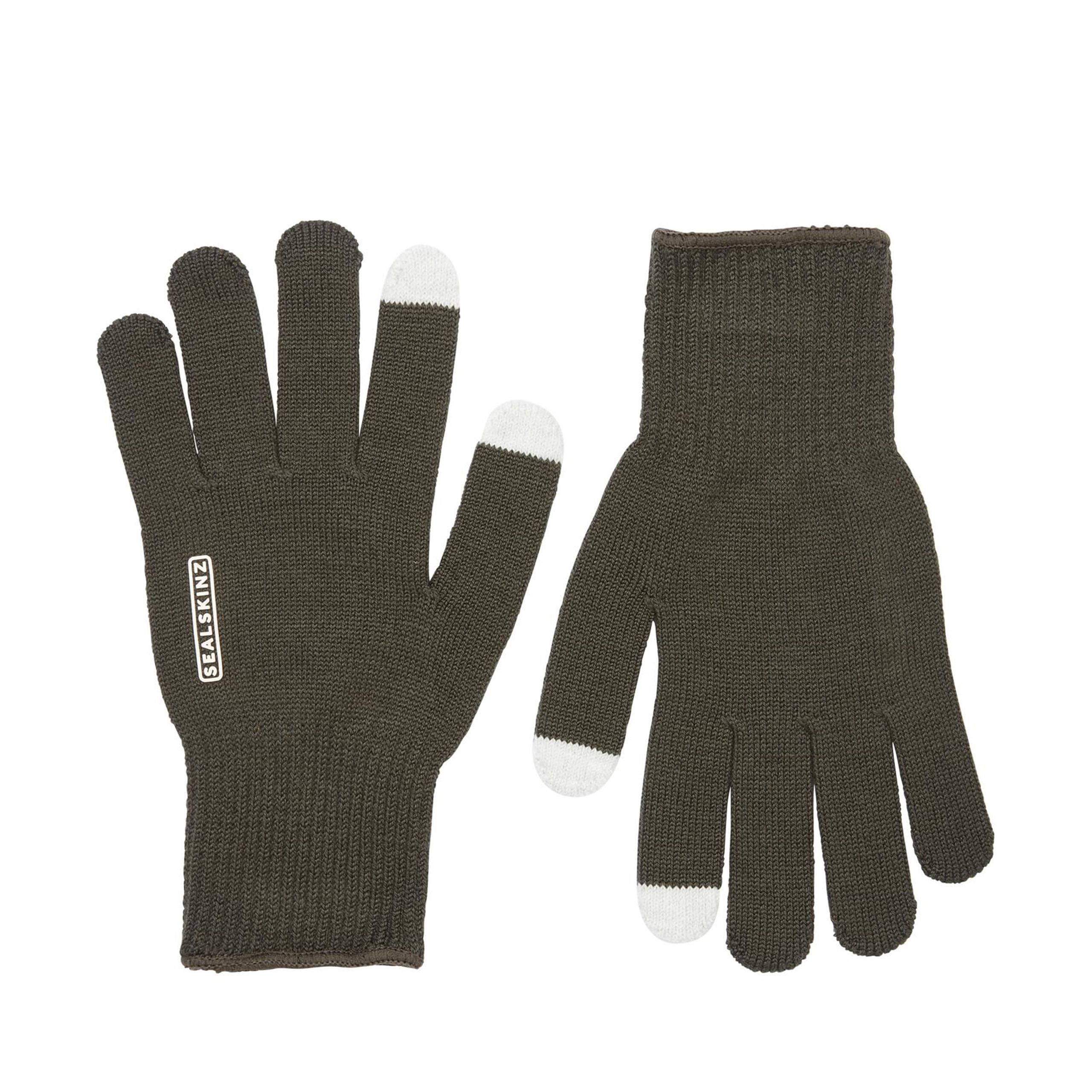 Seal Skinz Unisex Khaki Adults Hanworth Solo Merino Gloves