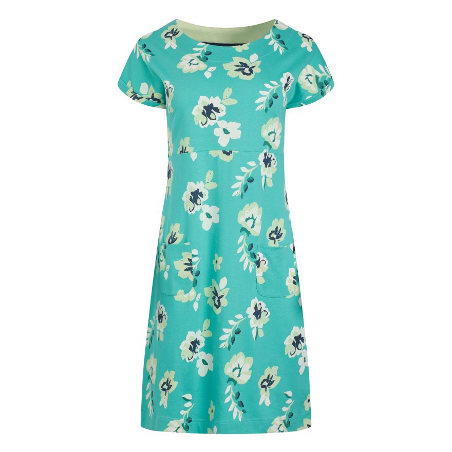 weird fish ladies dresses Womens Tallahassee Organic Print Dress green slip dress