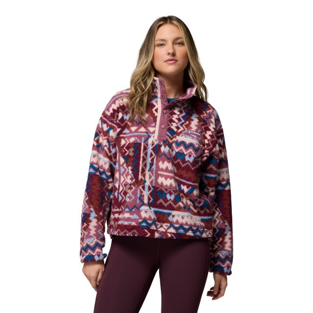 Columbia Womens Helvetia II Printed Crop Half Snap Fleece