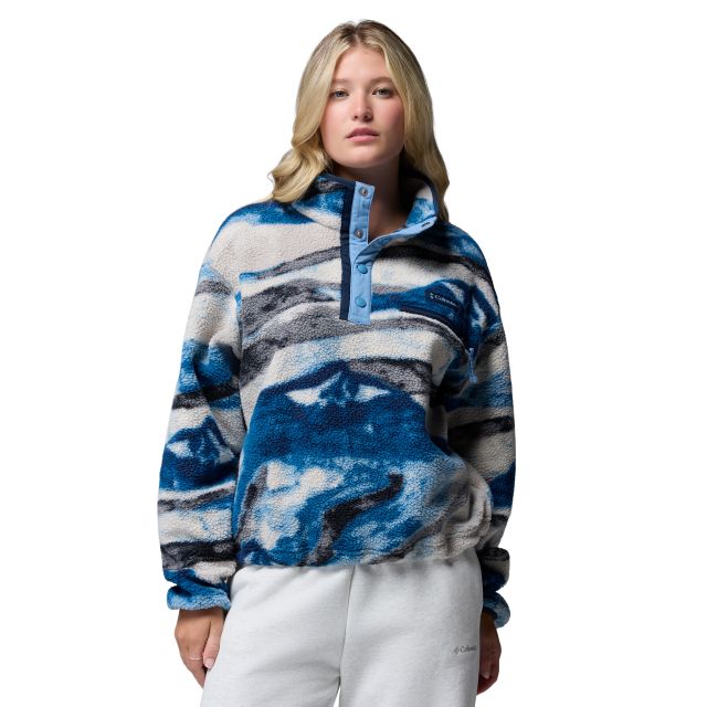 Columbia Womens Helvetia II Printed Crop Half Snap Fleece