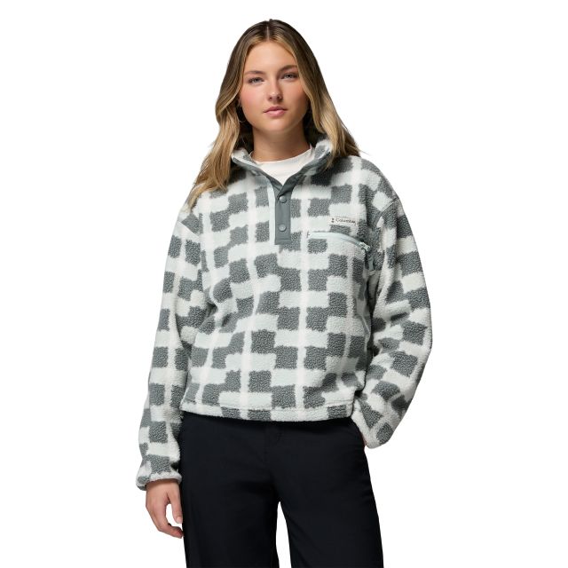Columbia Womens Helvetia II Printed Crop Half Snap Fleece