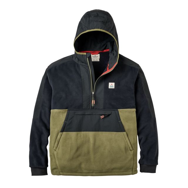 Passenger Mens Woodland Recycled Hooded 1/2 Zip Fleece