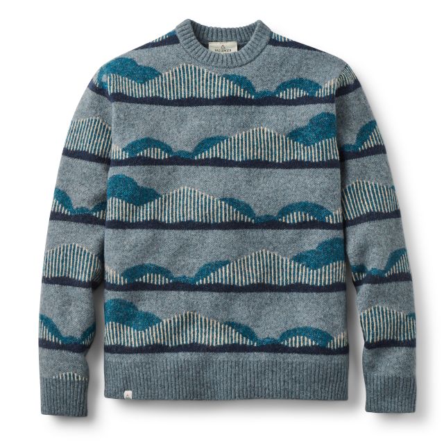 Passenger Mens Seafoam Patterned Knitted Jumper