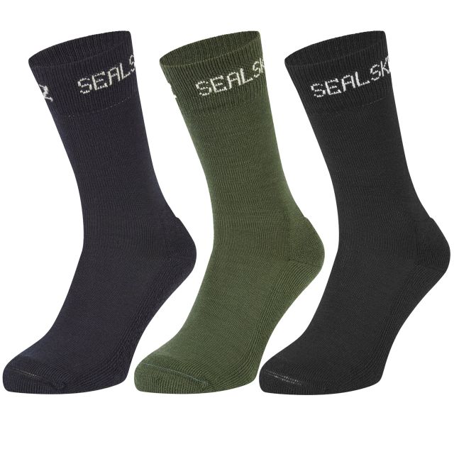 Seal Skinz Adults Suffield Merino Liner Socks 3 Pack