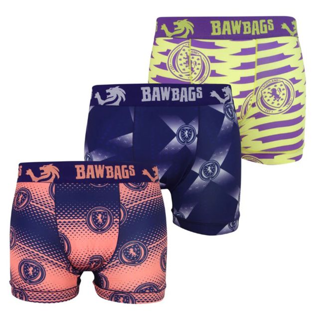 Baw Bags Mens Cool De Sacs Scotland 3 Pack Boxer Shorts