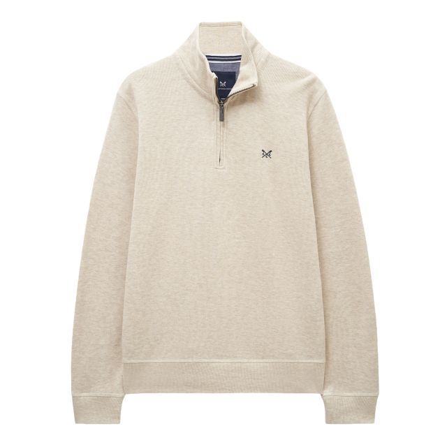 Crew Clothing Mens French Rib Half Zip Sweatshirt